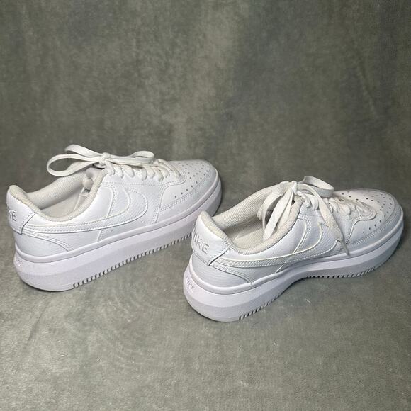 Nike Court Vision Alta Low Triple White Sneakers Women Size 7.5 Shoes DM0113-100 - Picture 6 of 14